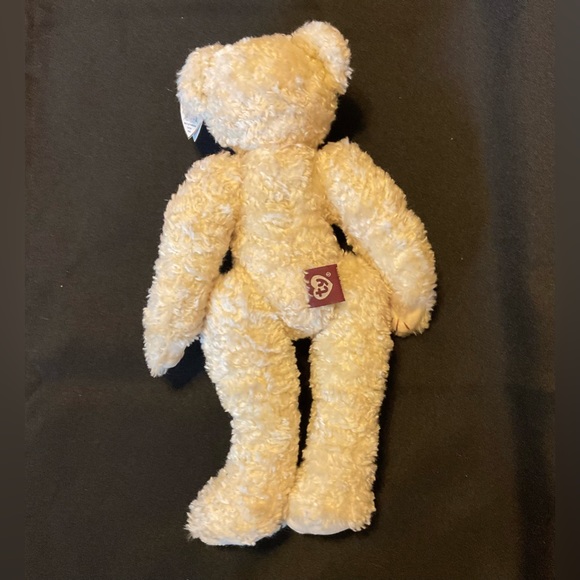 Ty Gem cream stuffed teddy bear in beautiful velvet hooded coat - Picture 8 of 12